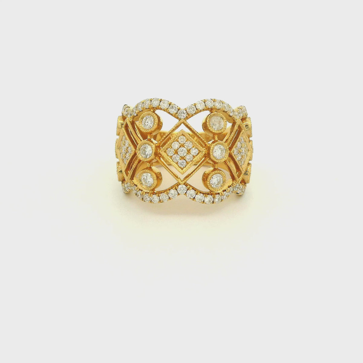 A Yellow Gold Vintage Looking Ring with diamonds and milgrain at Forever Rox Fine Jewelry, Lake Tahoes Best Jewelry Store