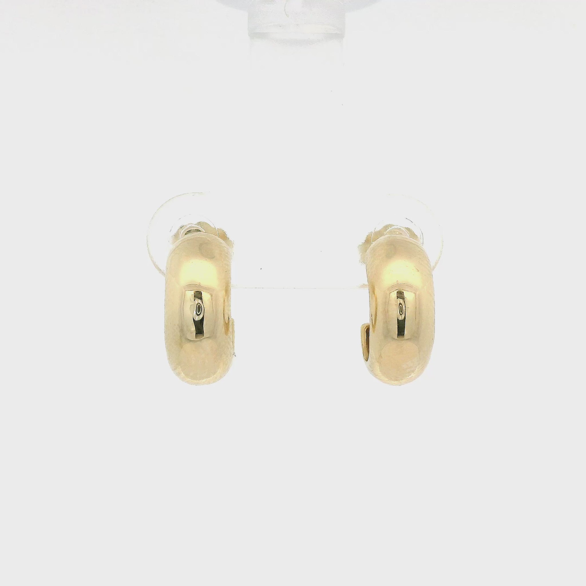 A pair of Yellow Gold Hollow Hoops with Stud Post at Forever Rox Fine Jewelry 