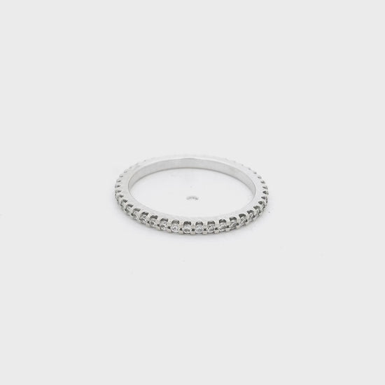 White Gold round cut diamond eternity band at Forever Rox Fine Jewelry
