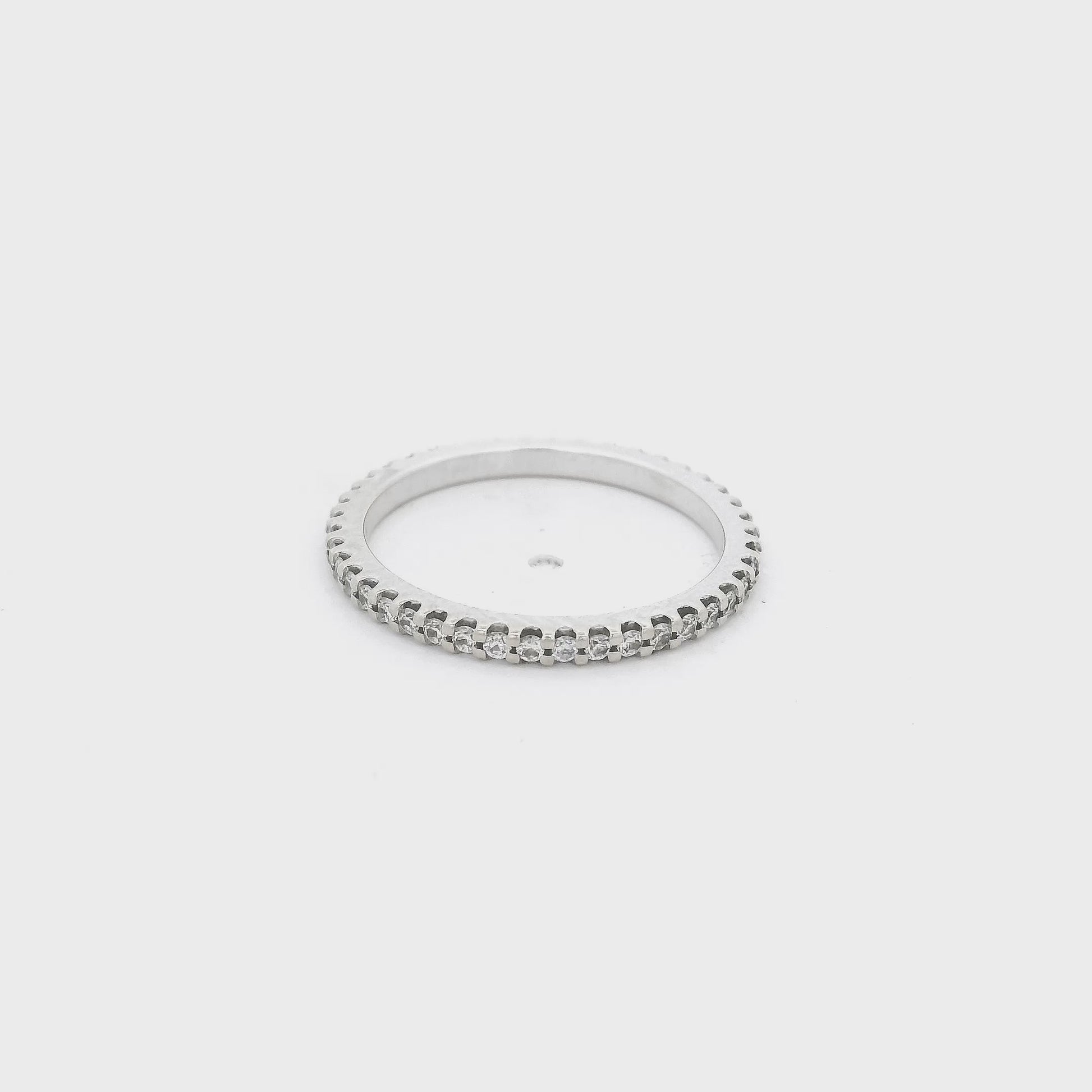 White Gold round cut diamond eternity band at Forever Rox Fine Jewelry