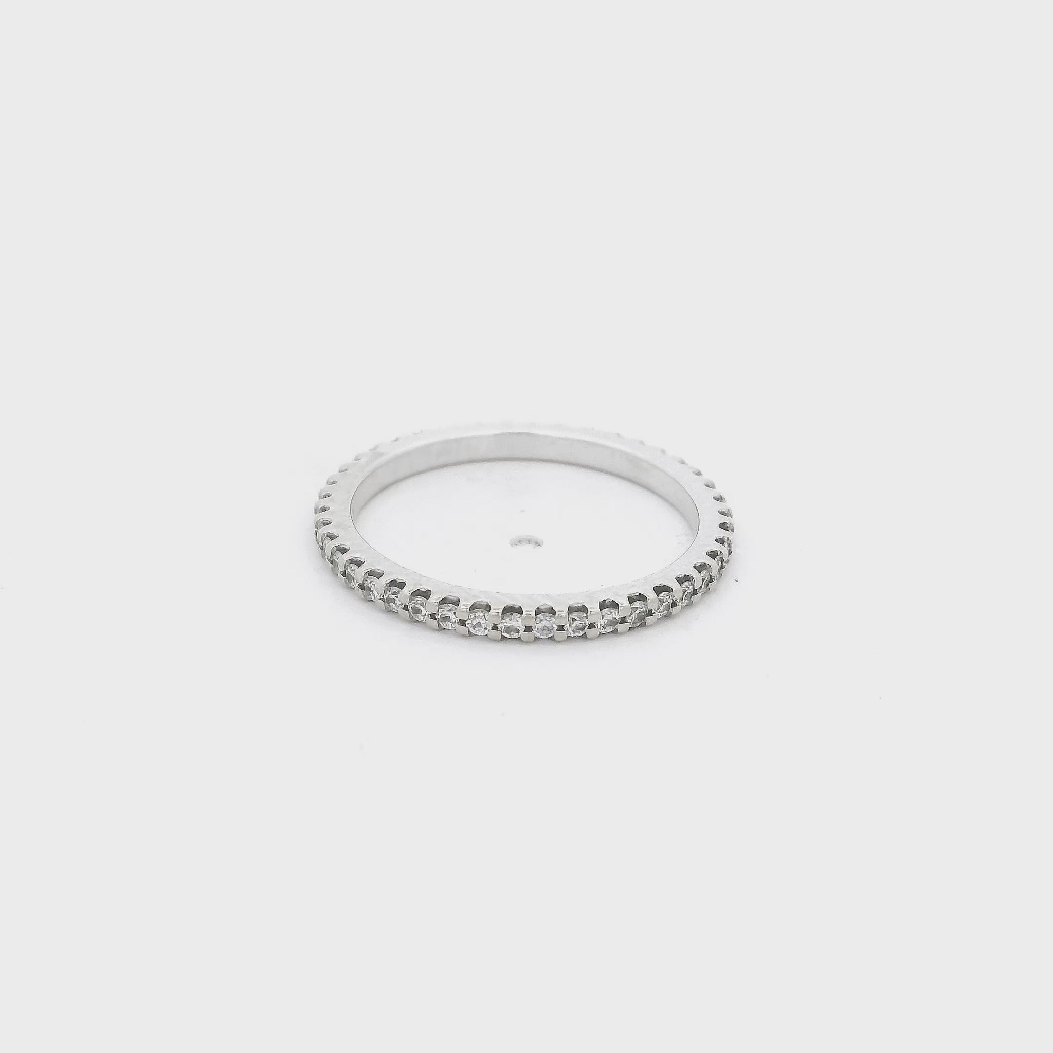 White Gold round cut diamond eternity band at Forever Rox Fine Jewelry
