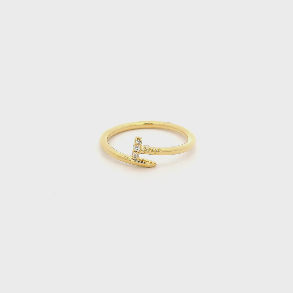 A Yellow Gold Nail Ring with natural diamonds at Forever Rox Fine Jewelry, Lake Tahoes Best Jewelry Store
