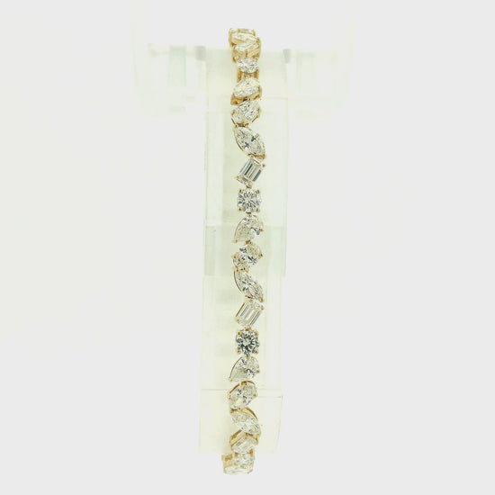 A Yellow Gold Tennis Bracelet with Natural Pear, Round, Emerald, Marquise & Oval Cut Diamonds at Forever Rox Fine Jewelry, Lake Tahoes Best Jewelry Store