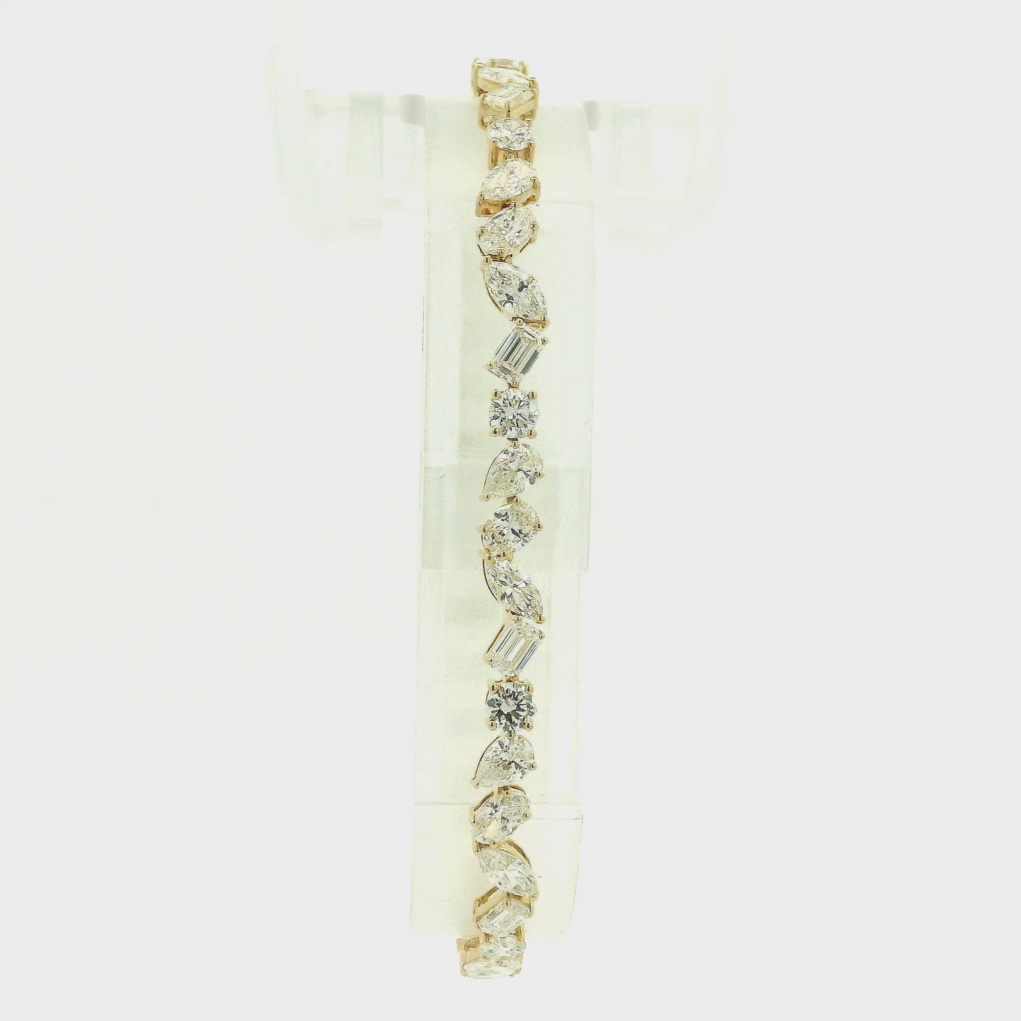 A Yellow Gold Tennis Bracelet with Natural Pear, Round, Emerald, Marquise & Oval Cut Diamonds at Forever Rox Fine Jewelry, Lake Tahoes Best Jewelry Store