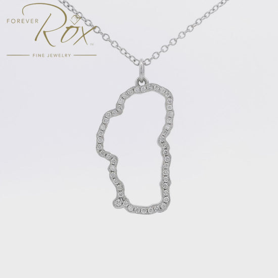 Custom Lake Tahoe Outline Diamond Pendant