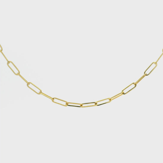 yellow Gold Paperclip Necklace at Forever Rox Fine Jewelry 