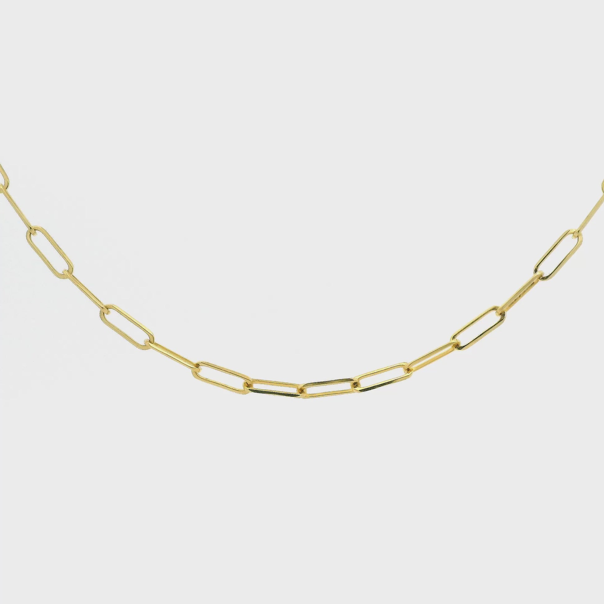 yellow Gold Paperclip Necklace at Forever Rox Fine Jewelry 