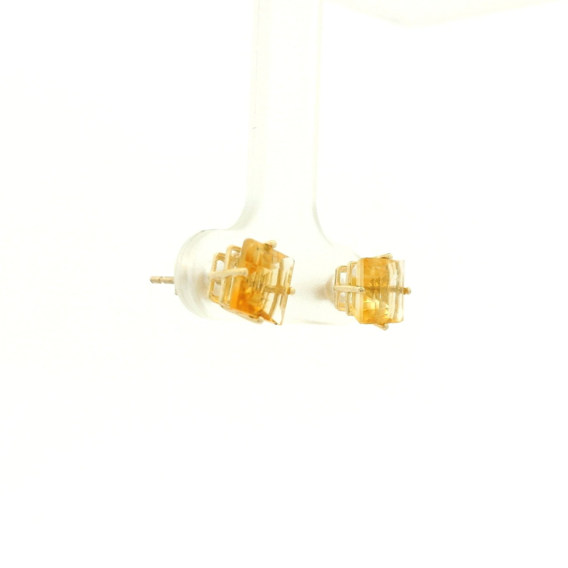 Princess Cut Citrine Studs - Forever Rox Fine Jewelry