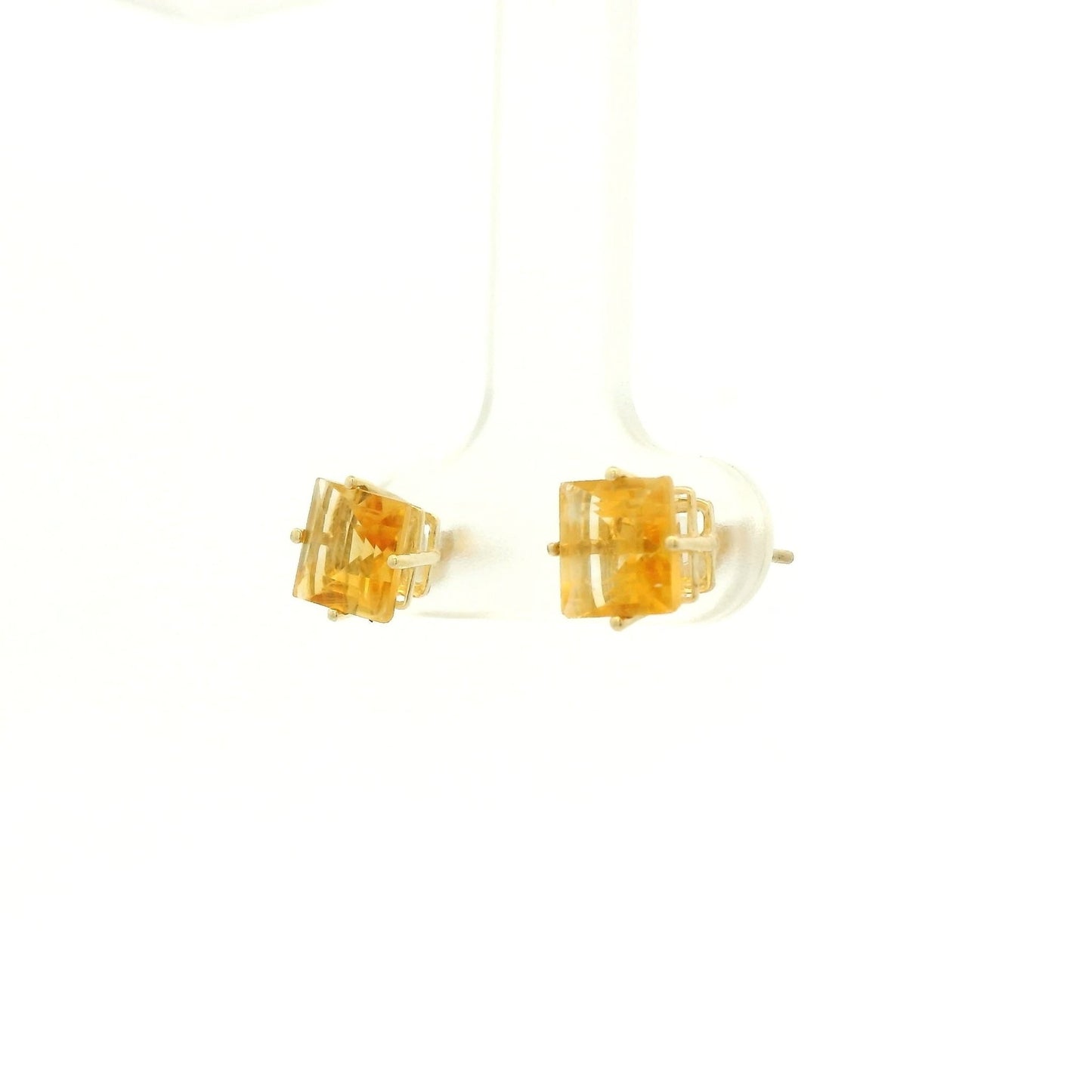 Princess Cut Citrine Studs - Forever Rox Fine Jewelry