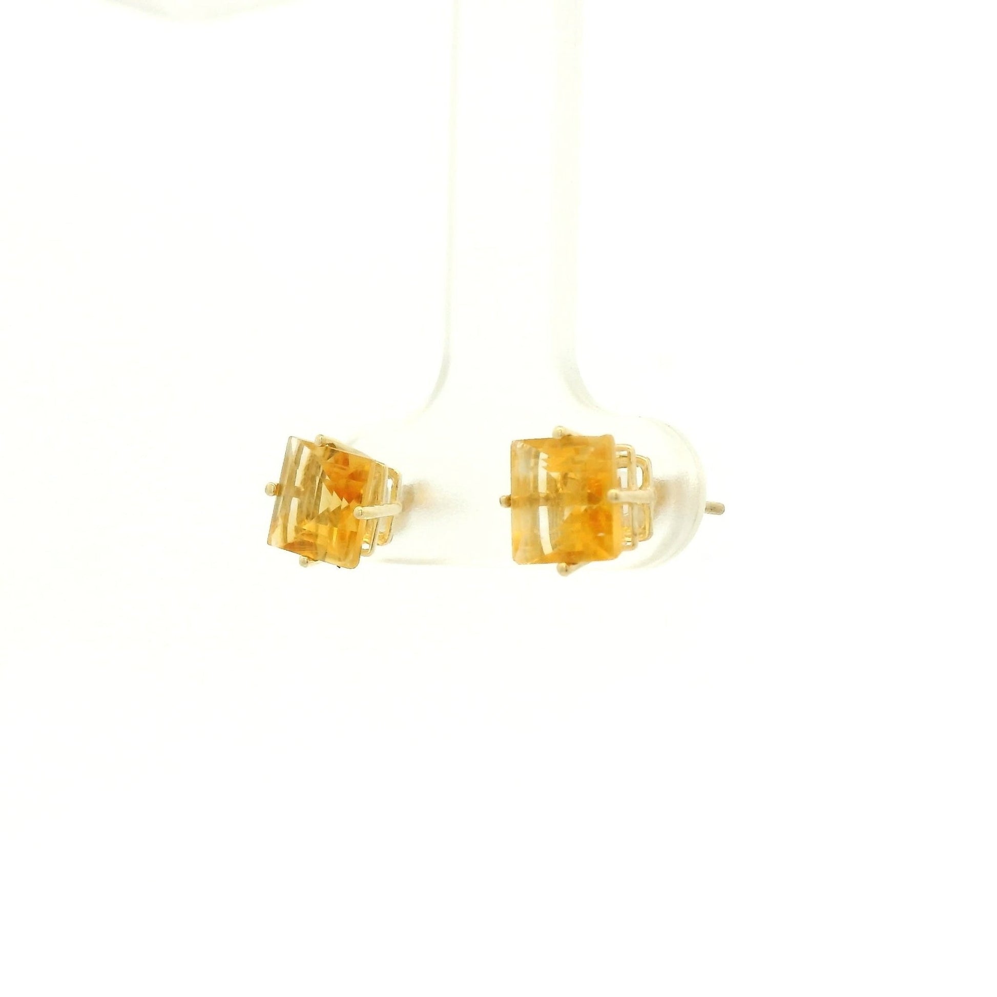 Princess Cut Citrine Studs - Forever Rox Fine Jewelry