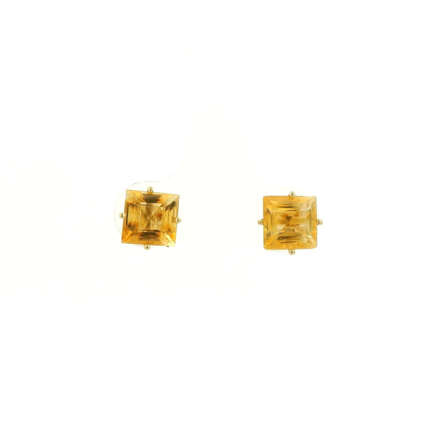 Princess Cut Citrine Studs - Forever Rox Fine Jewelry