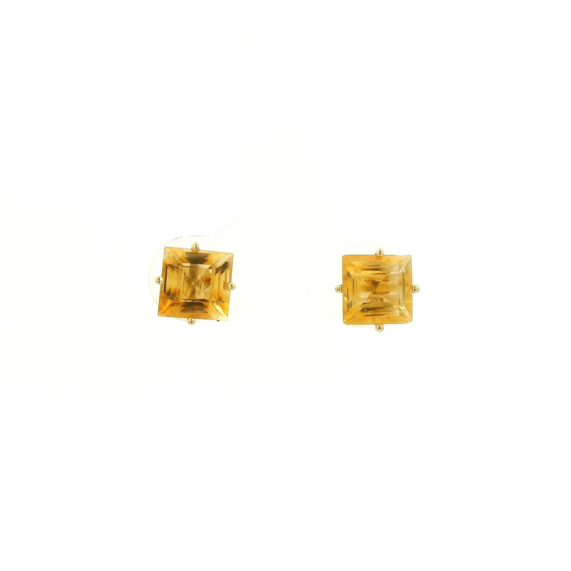 Princess Cut Citrine Studs - Forever Rox Fine Jewelry