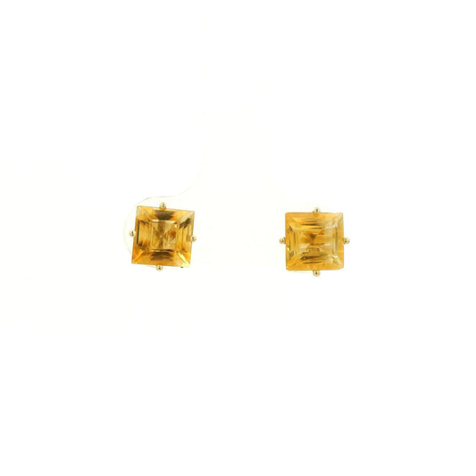 Princess Cut Citrine Studs - Forever Rox Fine Jewelry