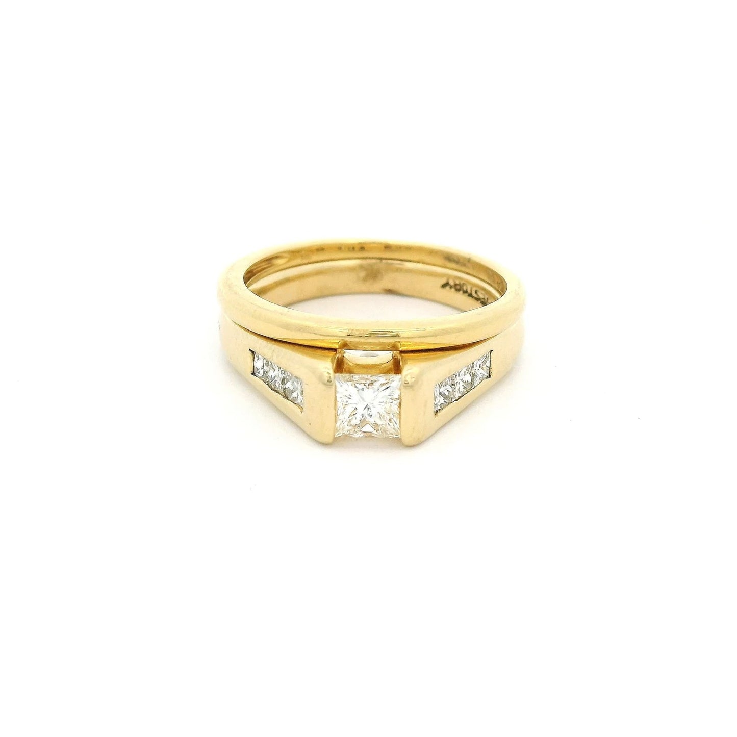 Princess Cut Diamond Bridal Ring with Channel Set Diamonds & Matching Band - Forever Rox Fine Jewelry
