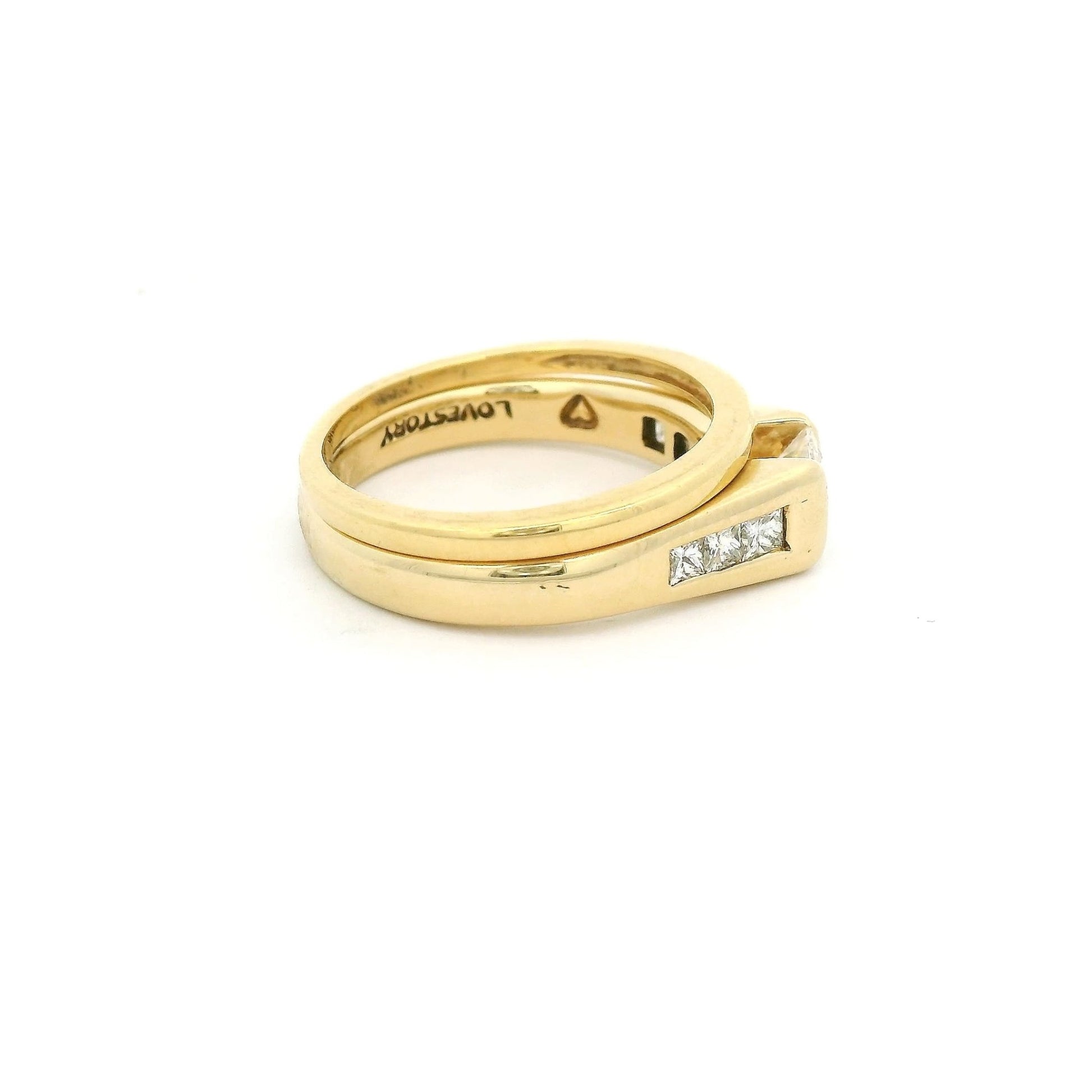 Princess Cut Diamond Bridal Ring with Channel Set Diamonds & Matching Band - Forever Rox Fine Jewelry