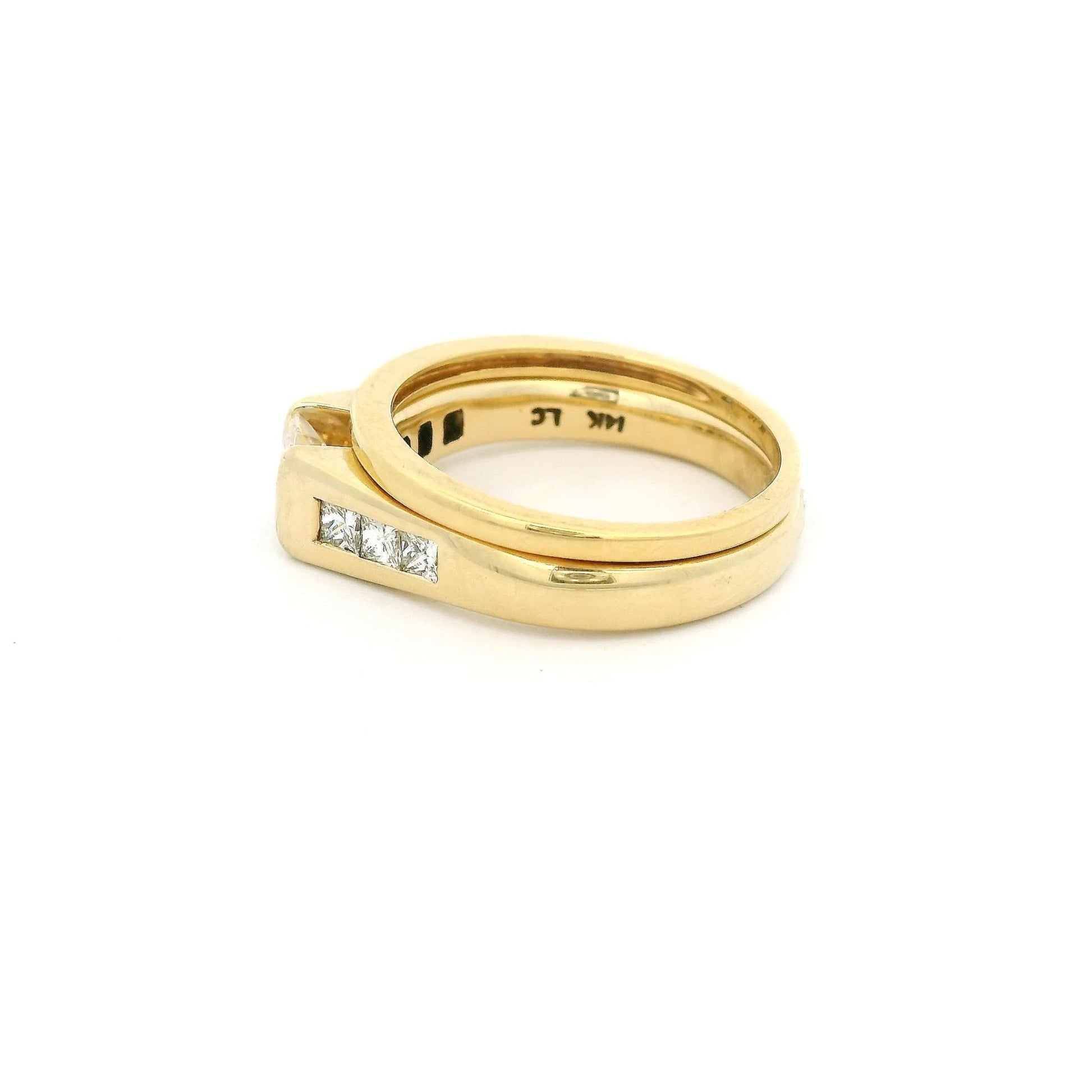 Princess Cut Diamond Bridal Ring with Channel Set Diamonds & Matching Band - Forever Rox Fine Jewelry