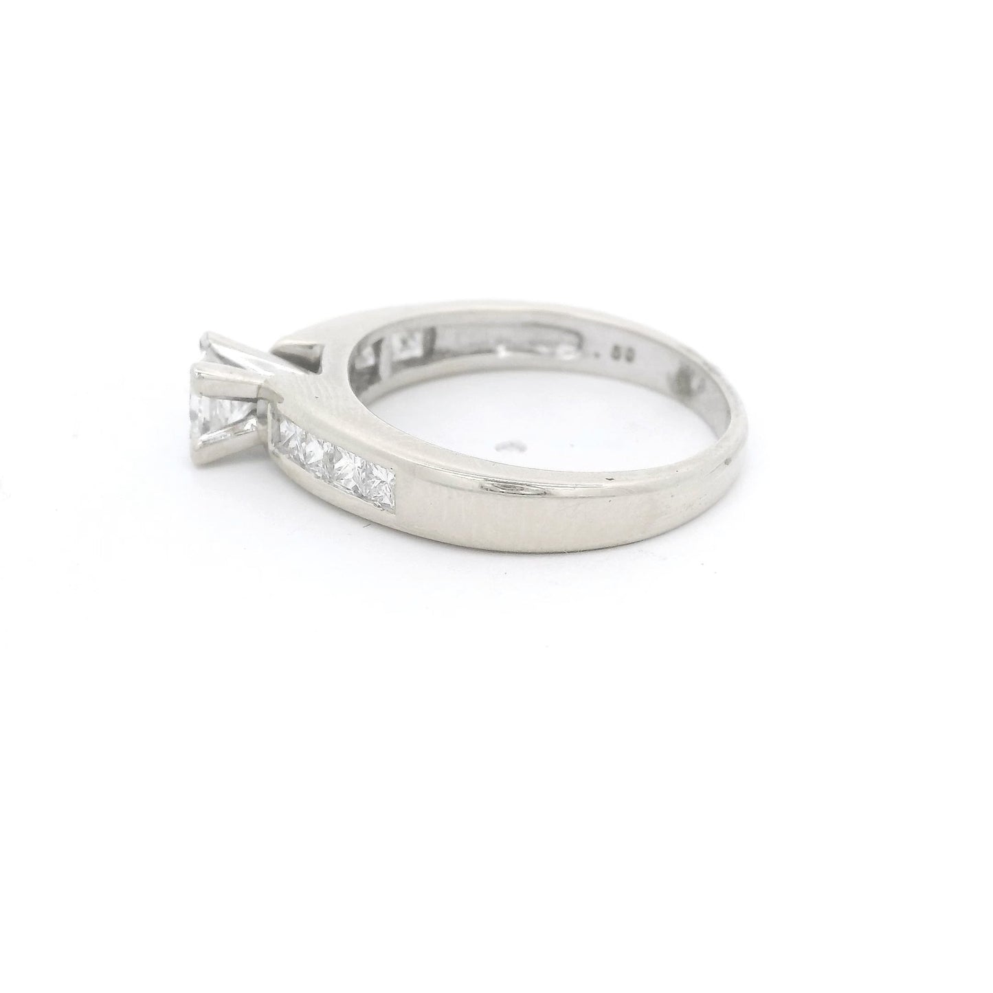 Princess Cut Diamond Bridal Ring with Channel Set Princess Cut Diamonds - Forever Rox Fine Jewelry