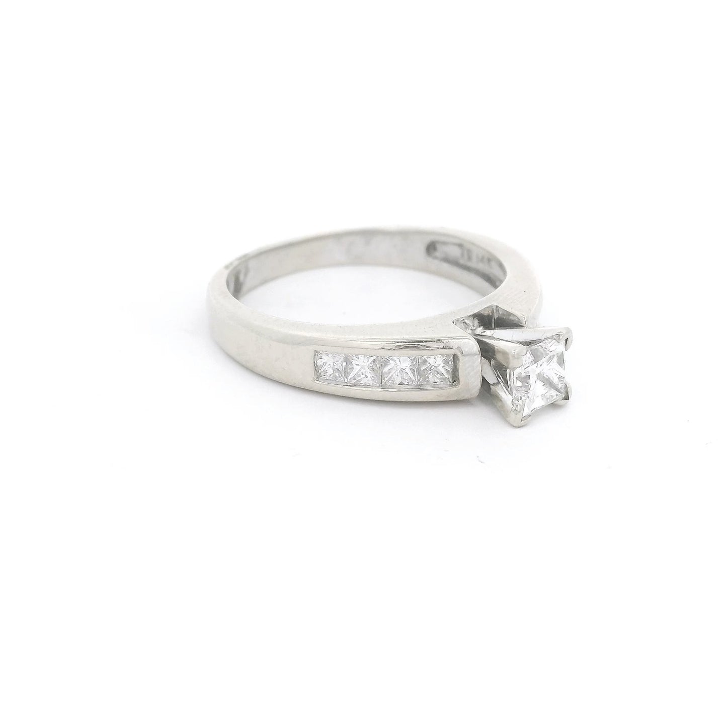 Princess Cut Diamond Bridal Ring with Channel Set Princess Cut Diamonds - Forever Rox Fine Jewelry