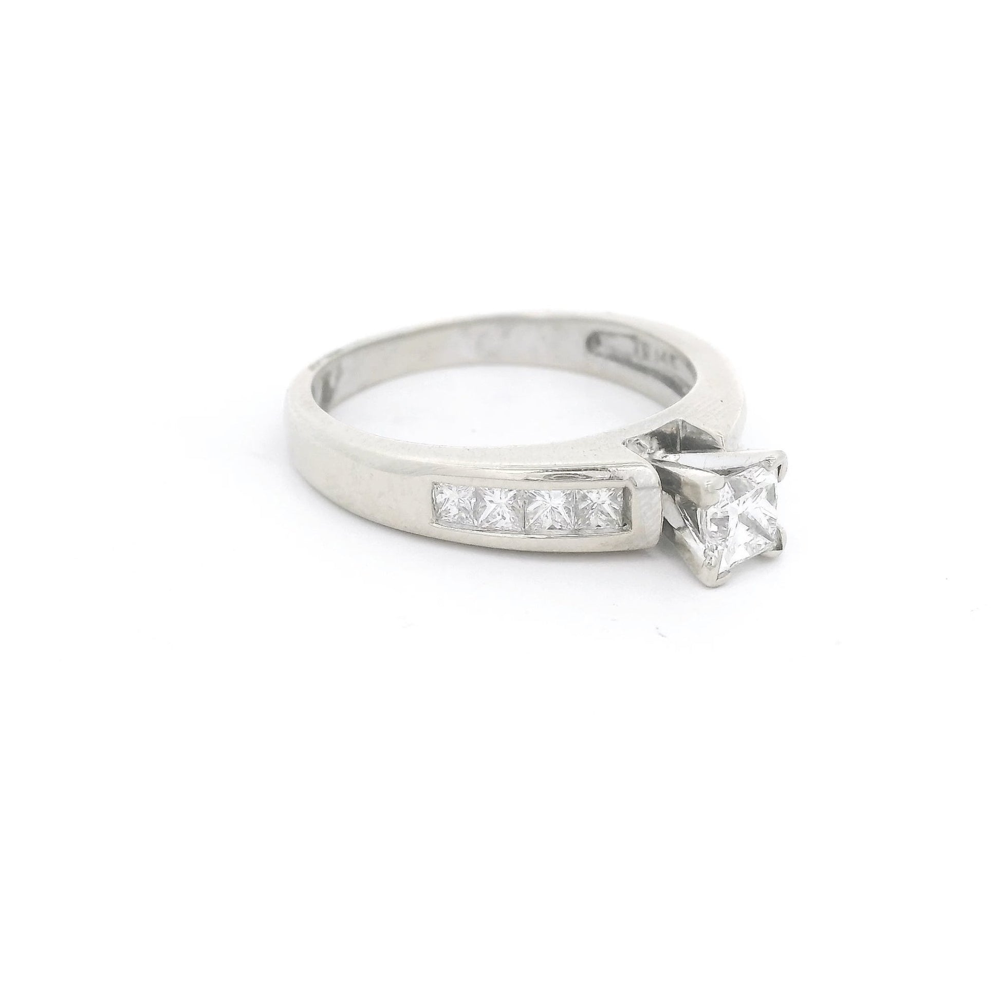 Princess Cut Diamond Bridal Ring with Channel Set Princess Cut Diamonds - Forever Rox Fine Jewelry