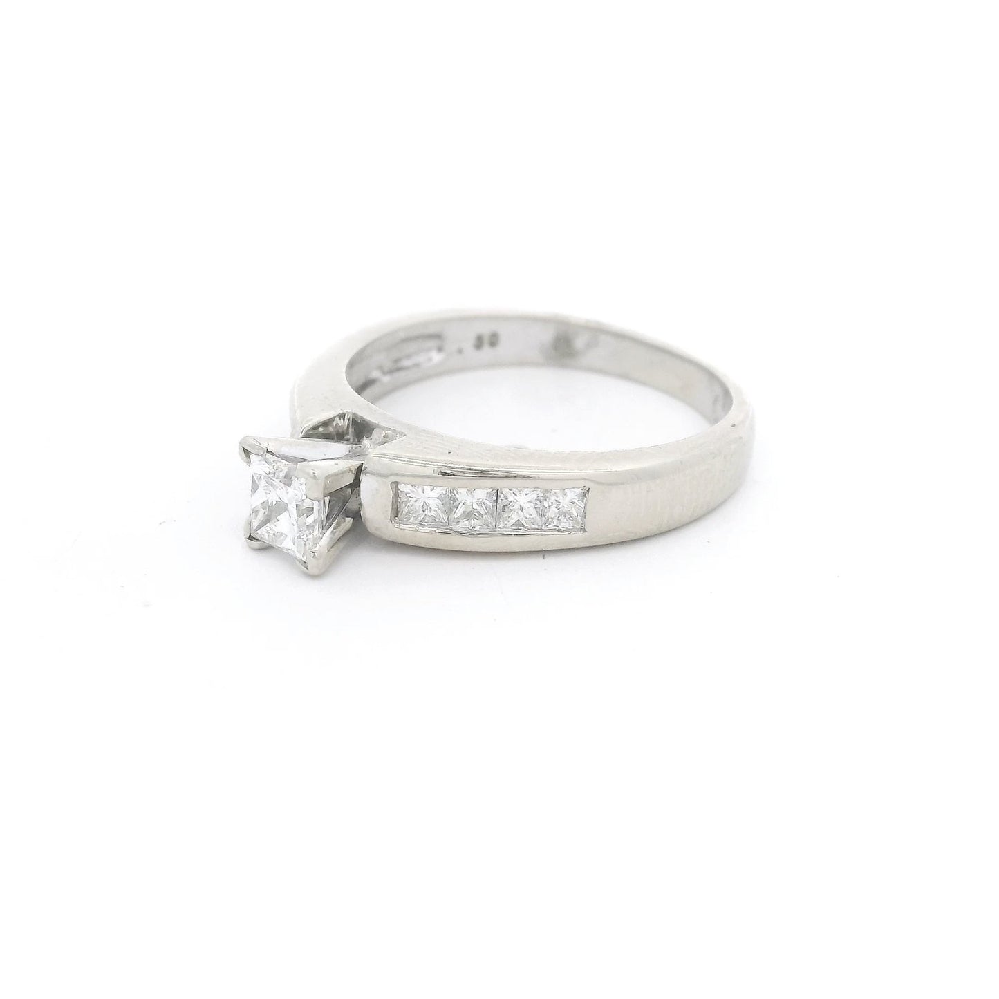 Princess Cut Diamond Bridal Ring with Channel Set Princess Cut Diamonds - Forever Rox Fine Jewelry