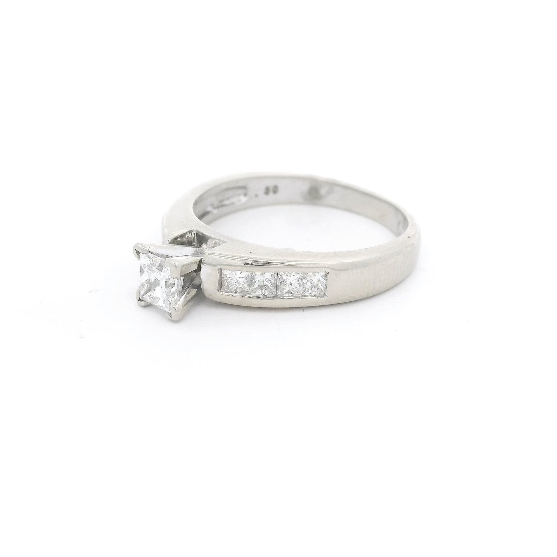 Princess Cut Diamond Bridal Ring with Channel Set Princess Cut Diamonds - Forever Rox Fine Jewelry