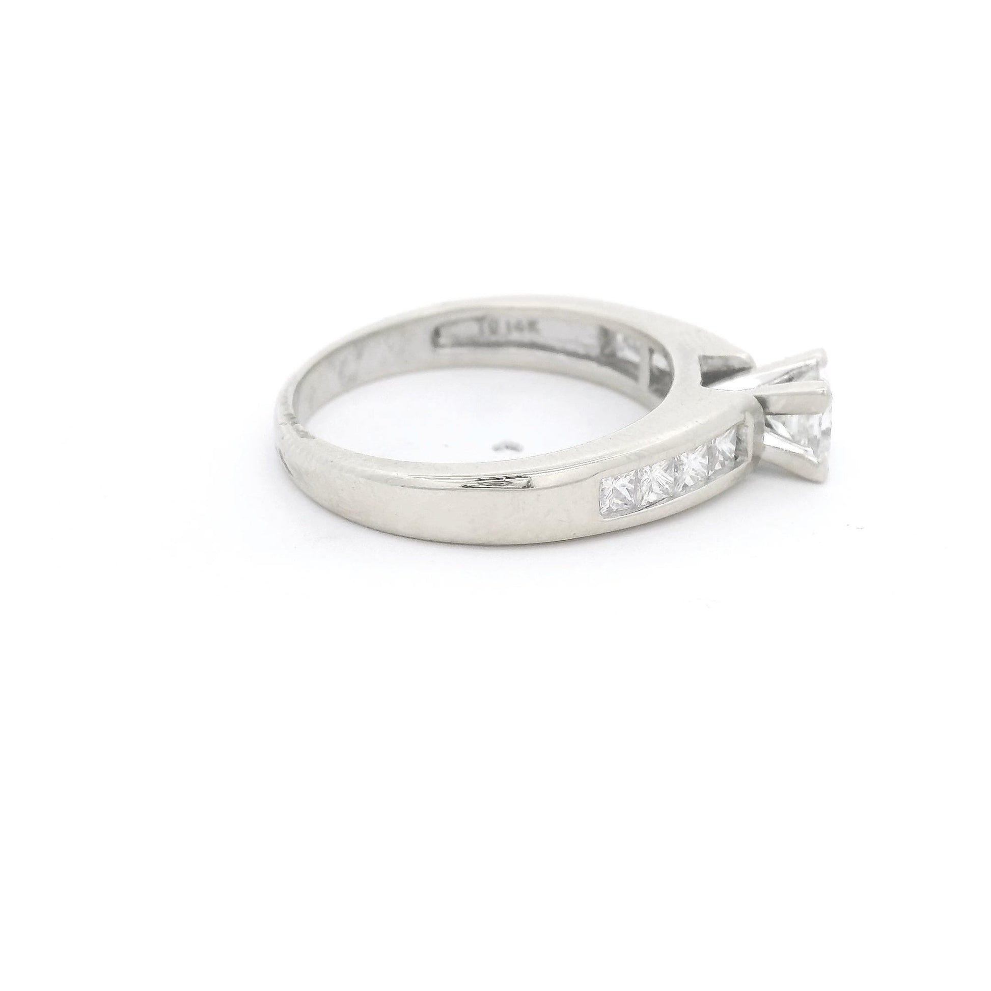 Princess Cut Diamond Bridal Ring with Channel Set Princess Cut Diamonds - Forever Rox Fine Jewelry