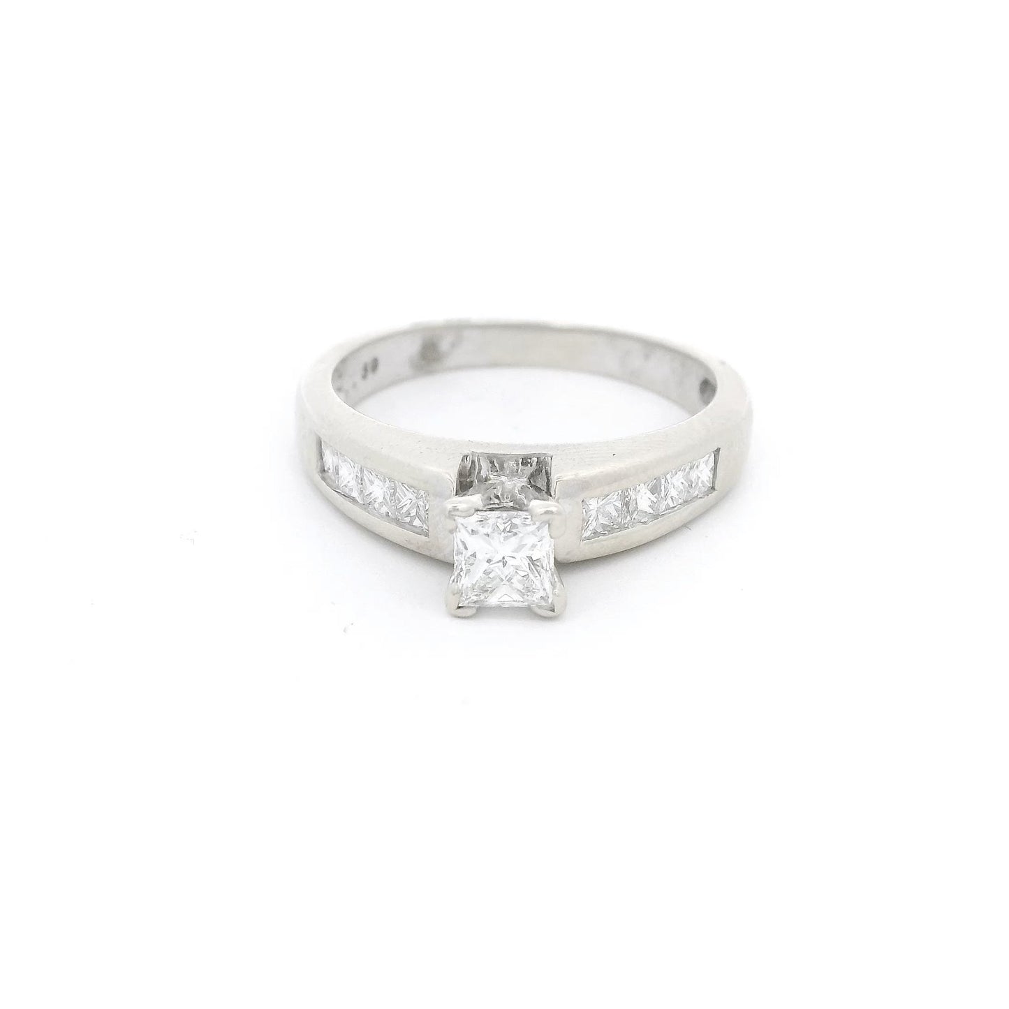 Princess Cut Diamond Bridal Ring with Channel Set Princess Cut Diamonds - Forever Rox Fine Jewelry