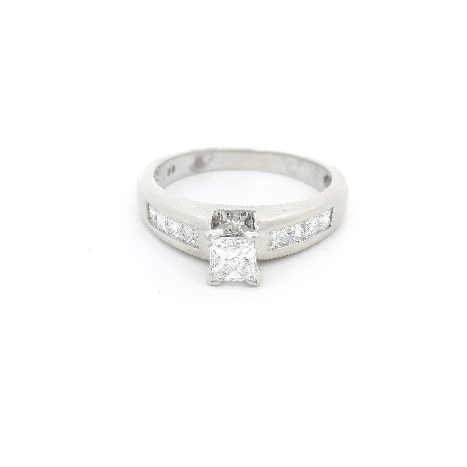Princess Cut Diamond Bridal Ring with Channel Set Princess Cut Diamonds - Forever Rox Fine Jewelry
