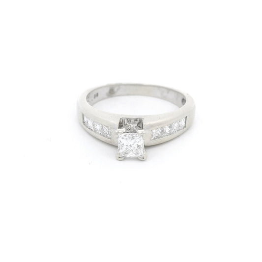 Princess Cut Diamond Bridal Ring with Channel Set Princess Cut Diamonds - Forever Rox Fine Jewelry