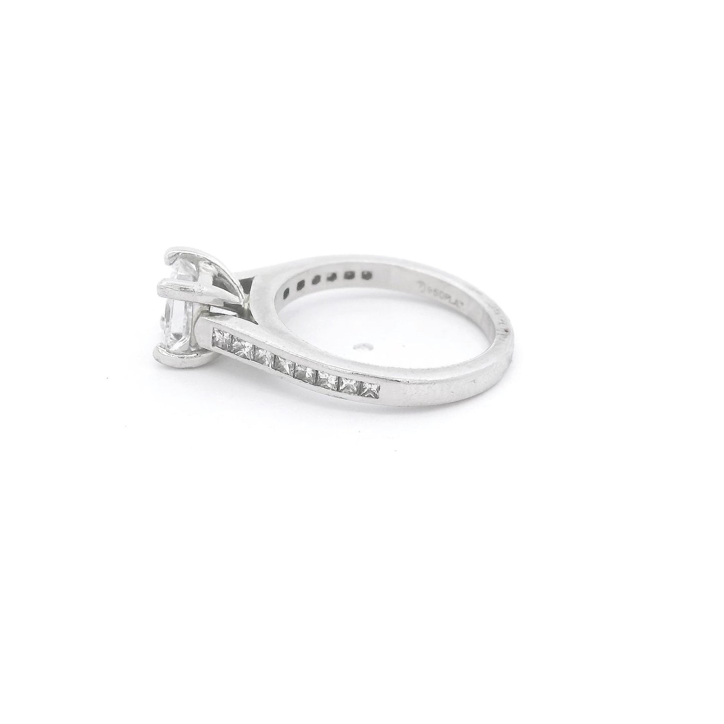 Princess Cut Diamond Bridal Ring With Channel Set Princess Cut Diamonds Down Shank - Forever Rox Fine Jewelry