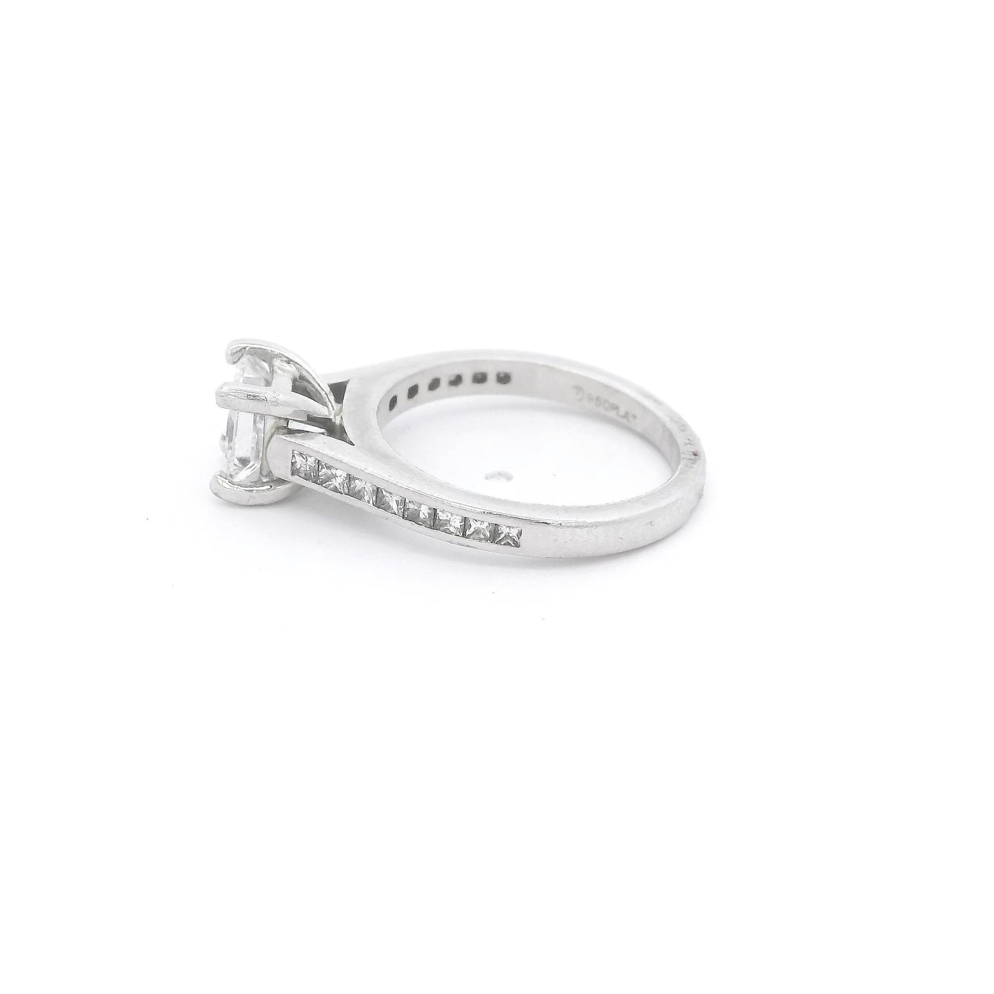 Princess Cut Diamond Bridal Ring With Channel Set Princess Cut Diamonds Down Shank - Forever Rox Fine Jewelry