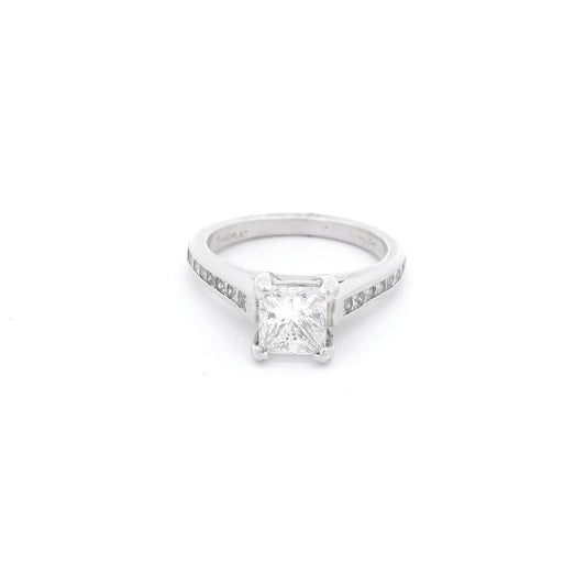 Princess Cut Diamond Bridal Ring With Channel Set Princess Cut Diamonds Down Shank - Forever Rox Fine Jewelry