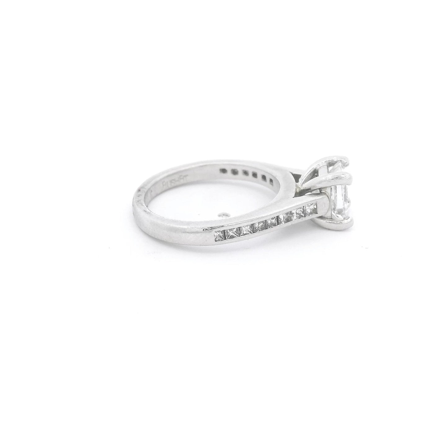 Princess Cut Diamond Bridal Ring With Channel Set Princess Cut Diamonds Down Shank - Forever Rox Fine Jewelry