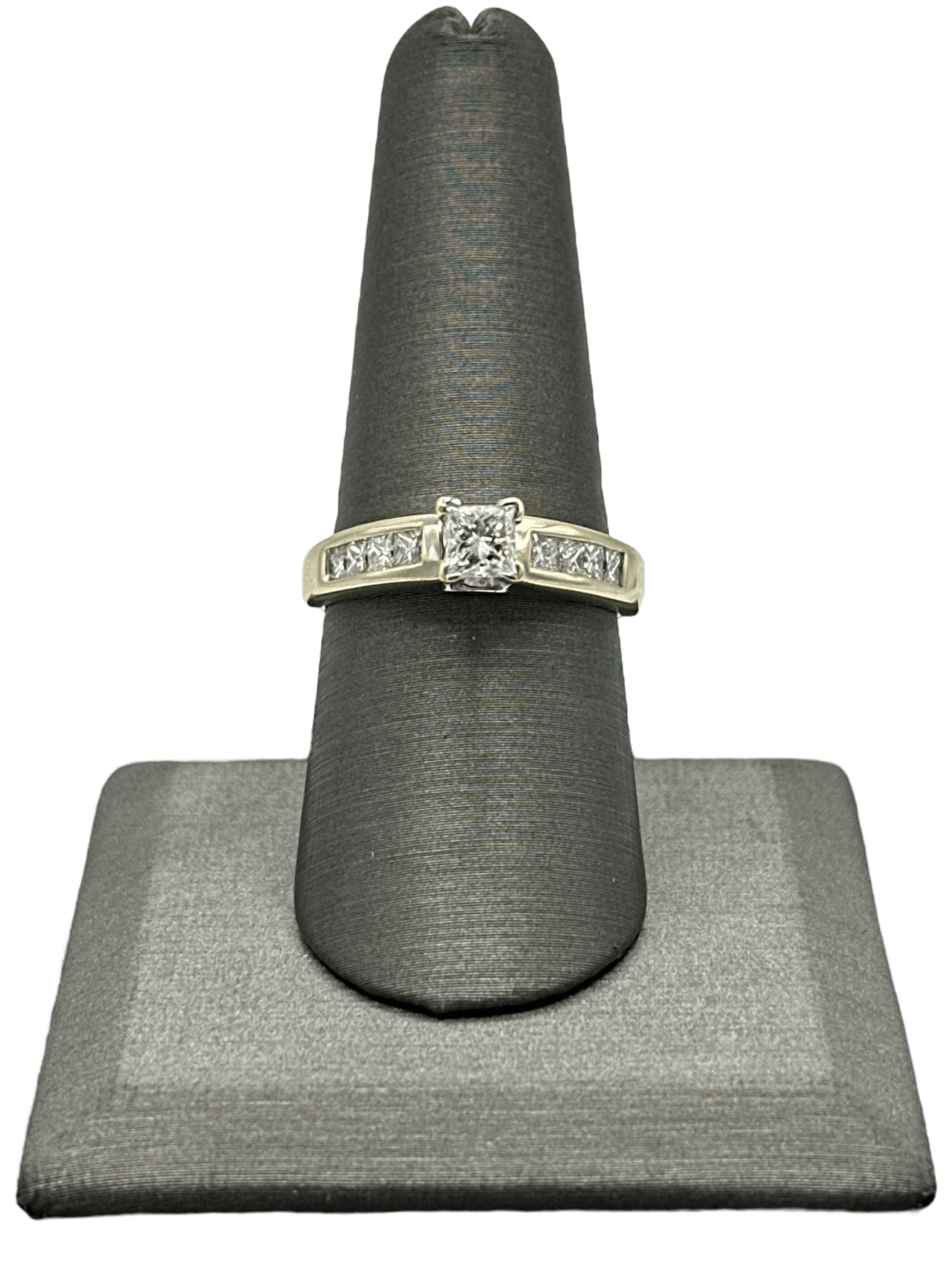 Princess Cut Diamond Bridal Ring With China Set Princess Cut Diamonds Down Shank - Forever Rox