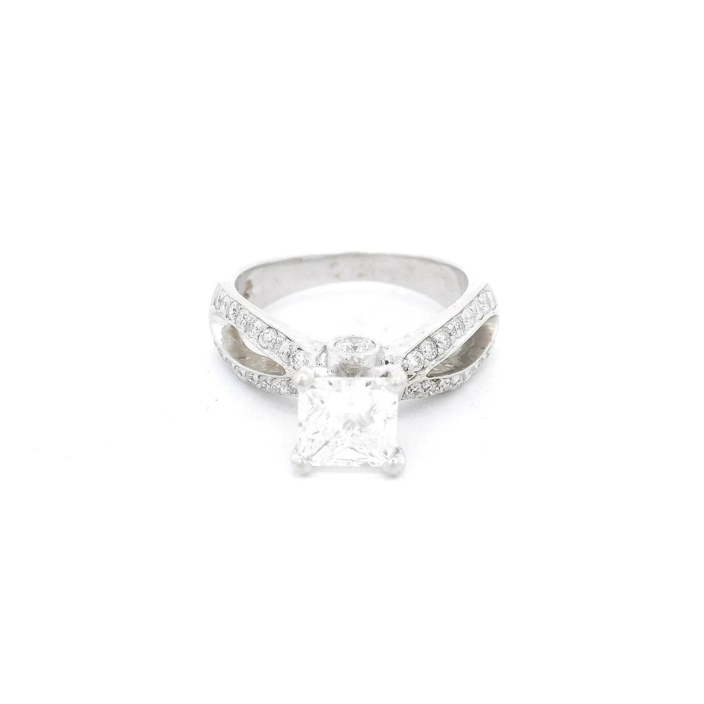 Princess Cut Diamond Crossover Style Ring - Forever Rox