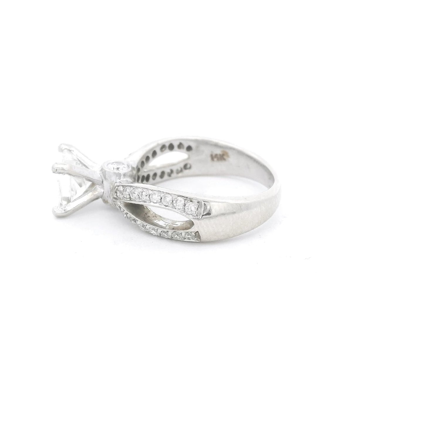 Princess Cut Diamond Crossover Style Ring - Forever Rox