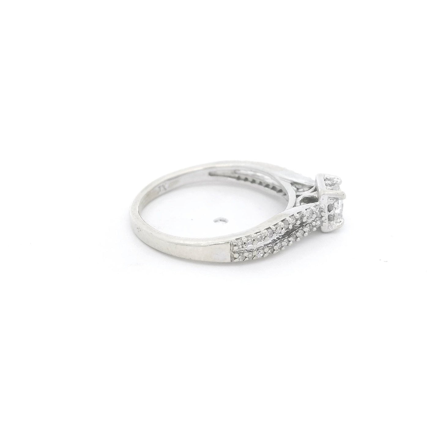 Princess Cut Diamond Ring with Diamond Accent Split Shank - Forever Rox Fine Jewelry