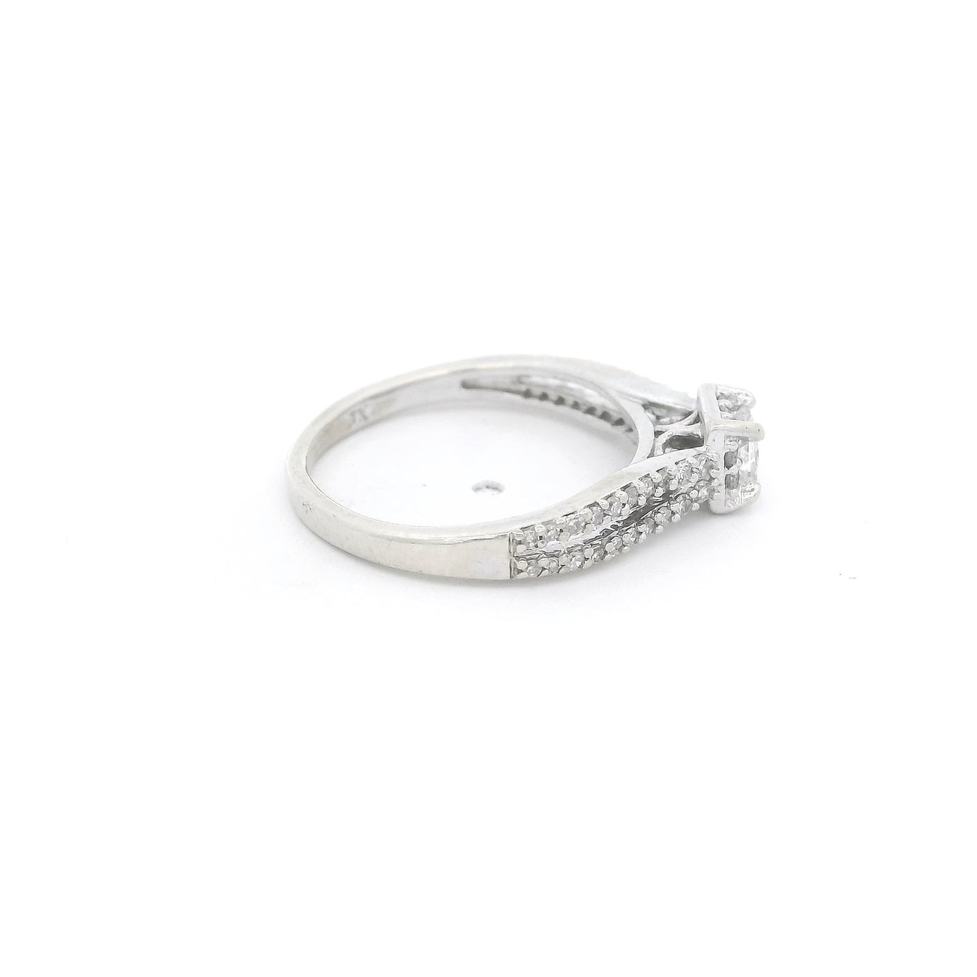 Princess Cut Diamond Ring with Diamond Accent Split Shank - Forever Rox Fine Jewelry