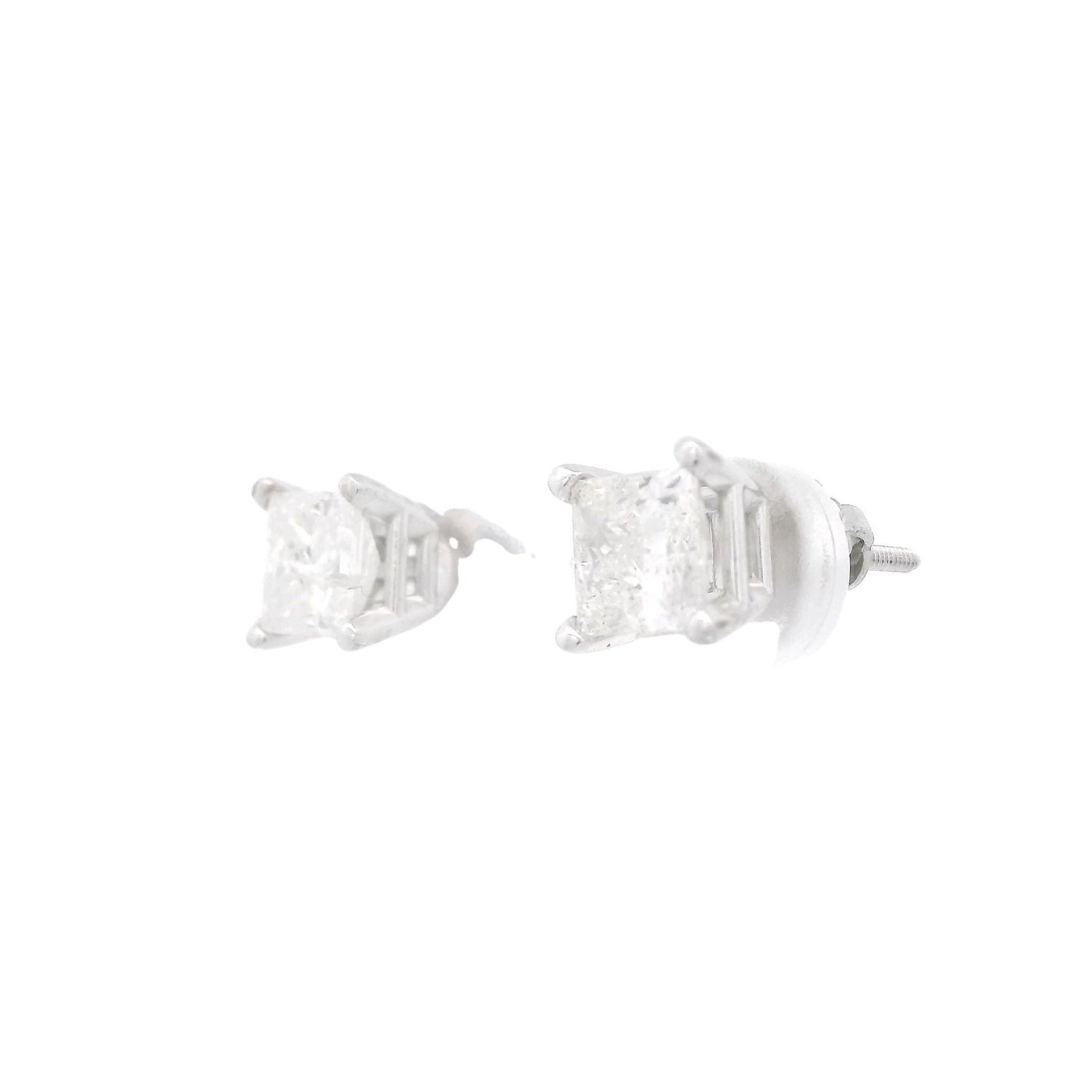 Princess Cut Diamond Studs - Forever Rox