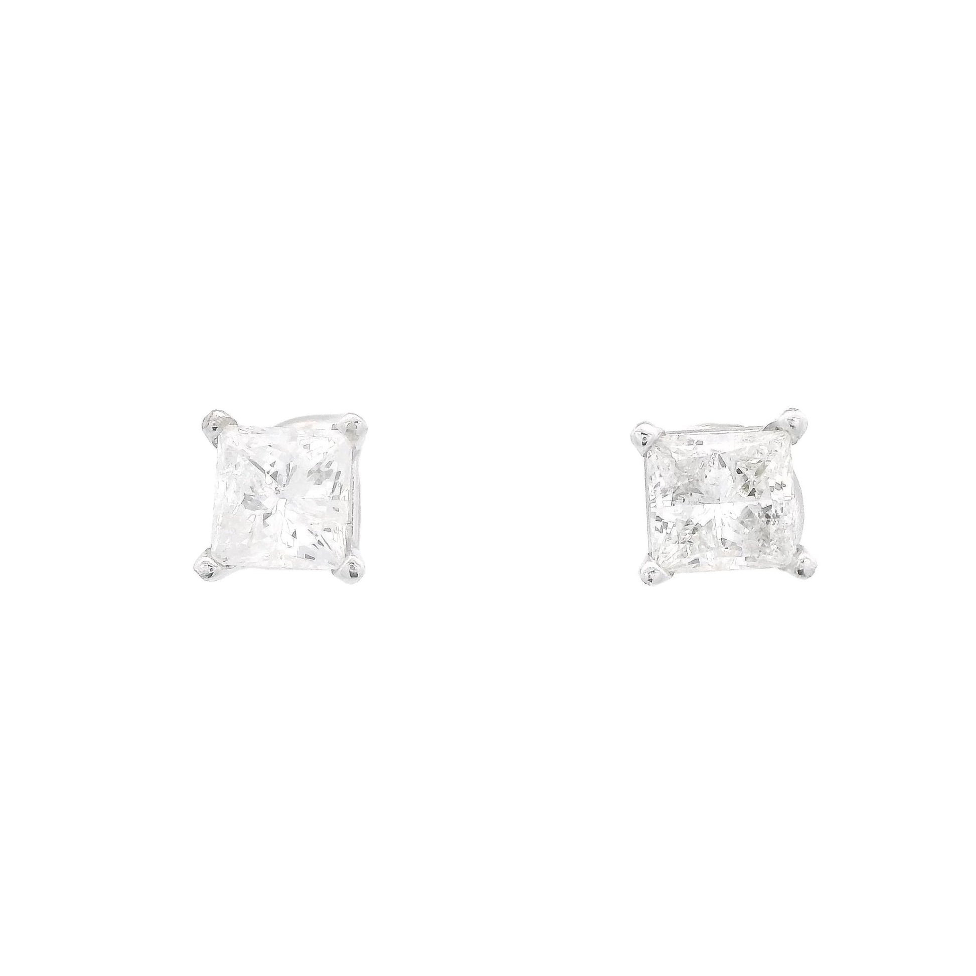 Princess Cut Diamond Studs - Forever Rox