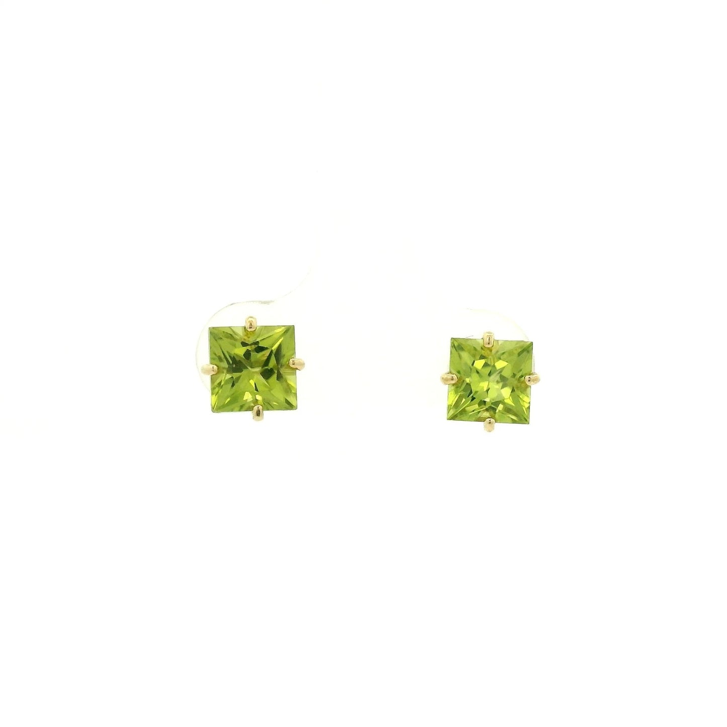 Princess Cut Peridot Studs - Forever Rox Fine Jewelry