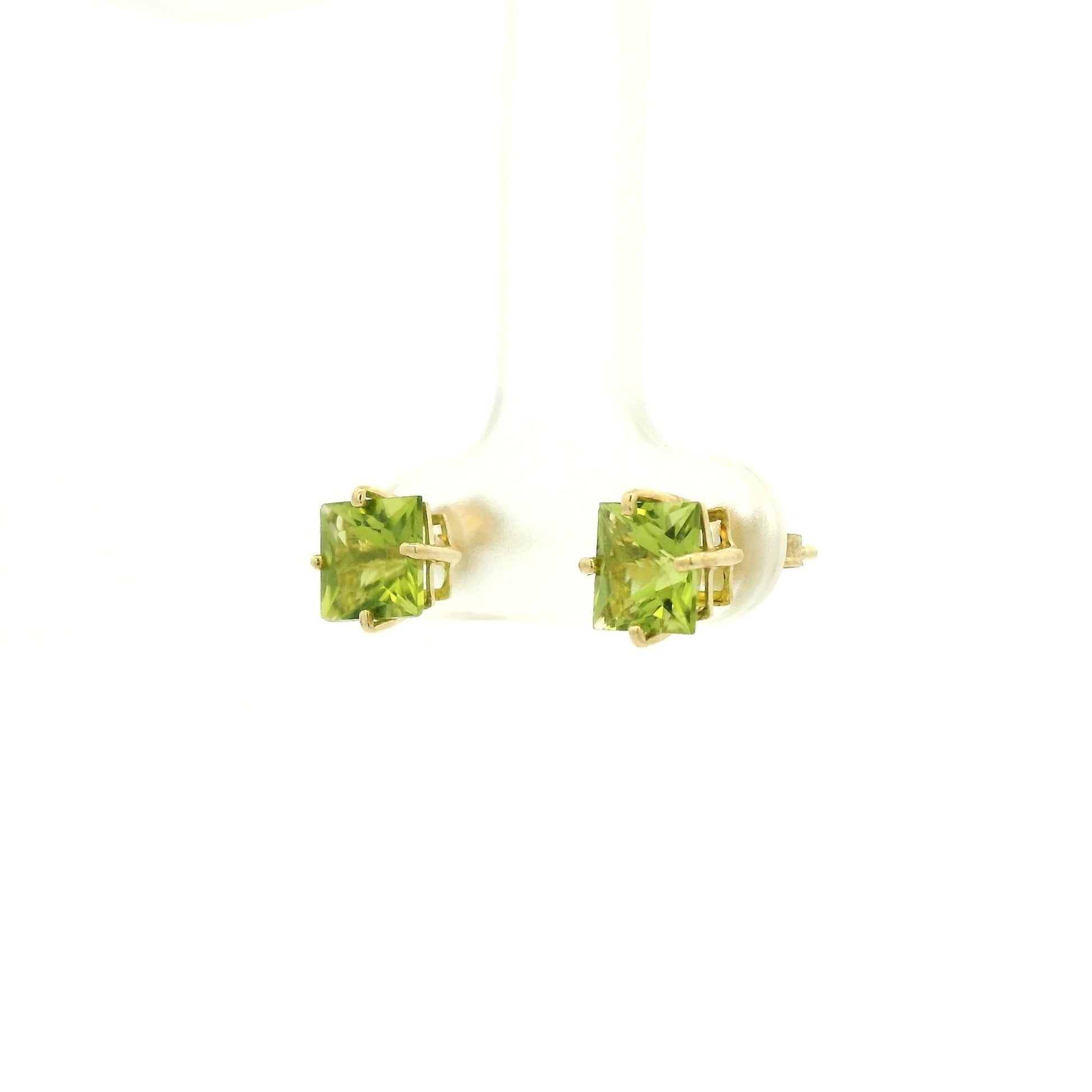 Princess Cut Peridot Studs - Forever Rox Fine Jewelry