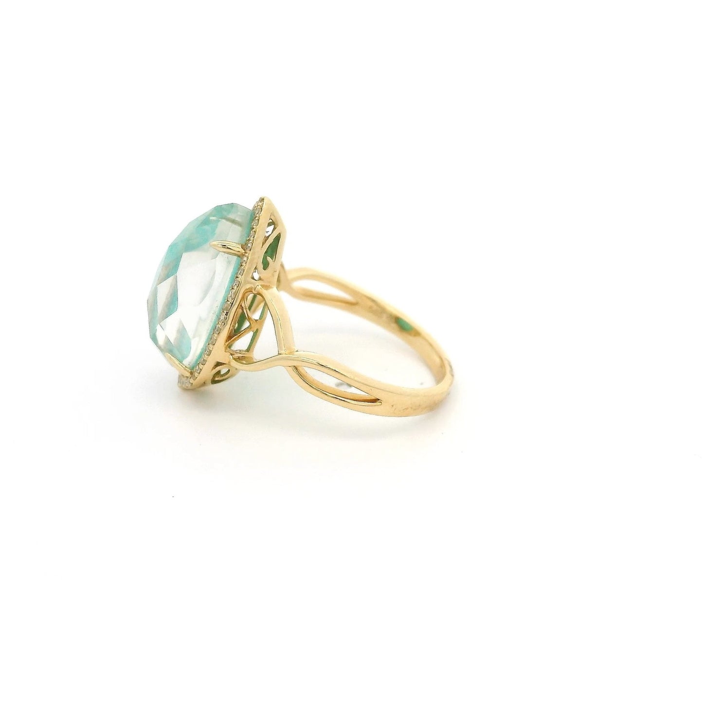 Quartz Amazonite Doublet & Diamond Ring - Forever Rox Fine Jewelry