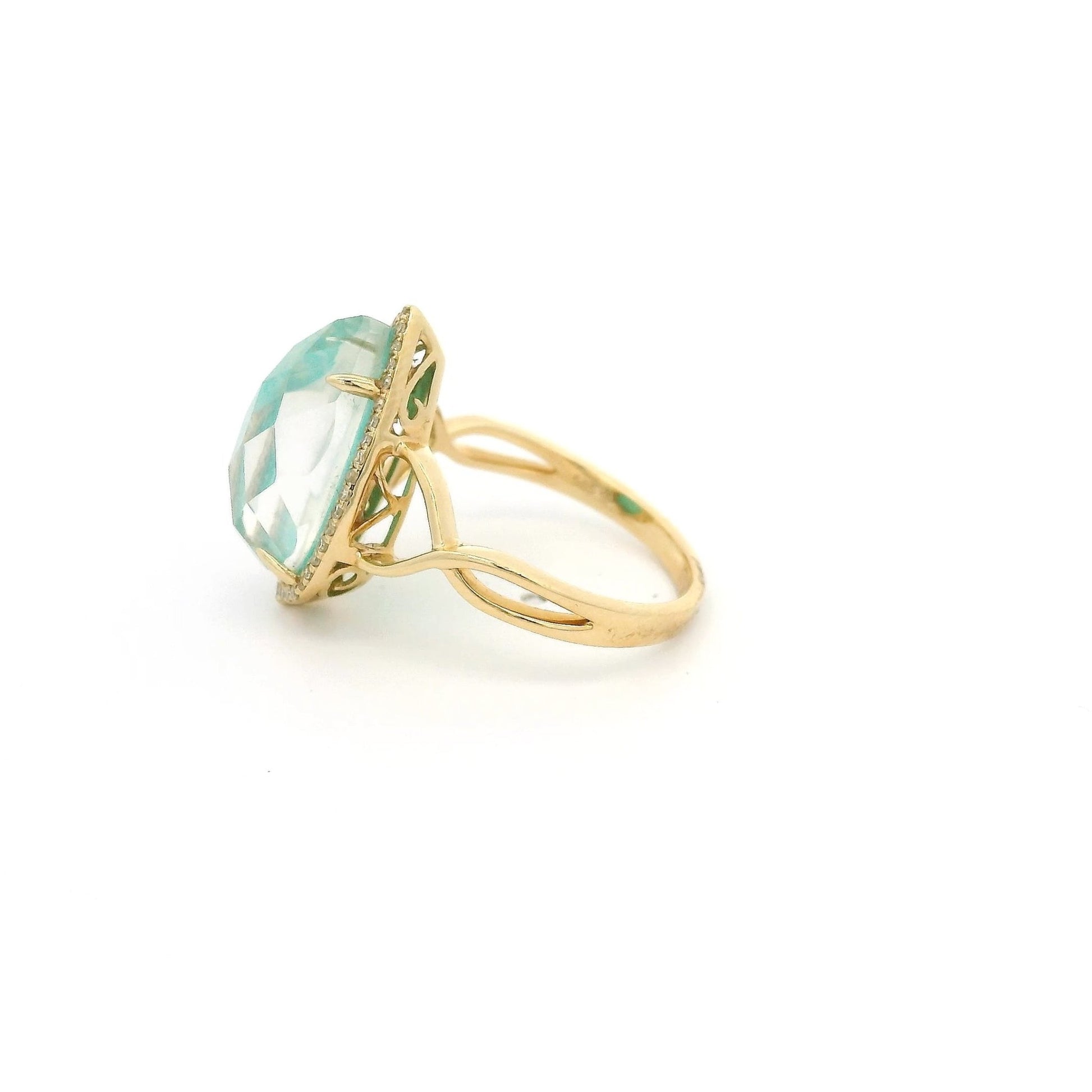 Quartz Amazonite Doublet & Diamond Ring - Forever Rox Fine Jewelry