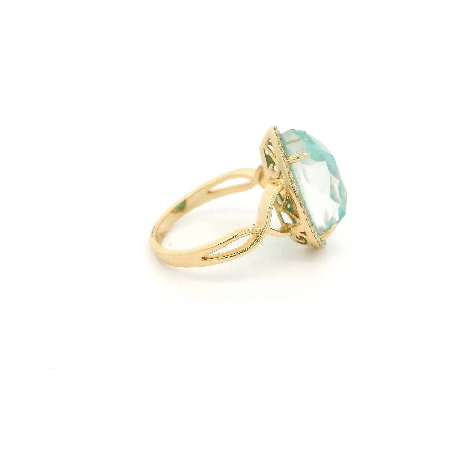 Quartz Amazonite Doublet & Diamond Ring - Forever Rox Fine Jewelry