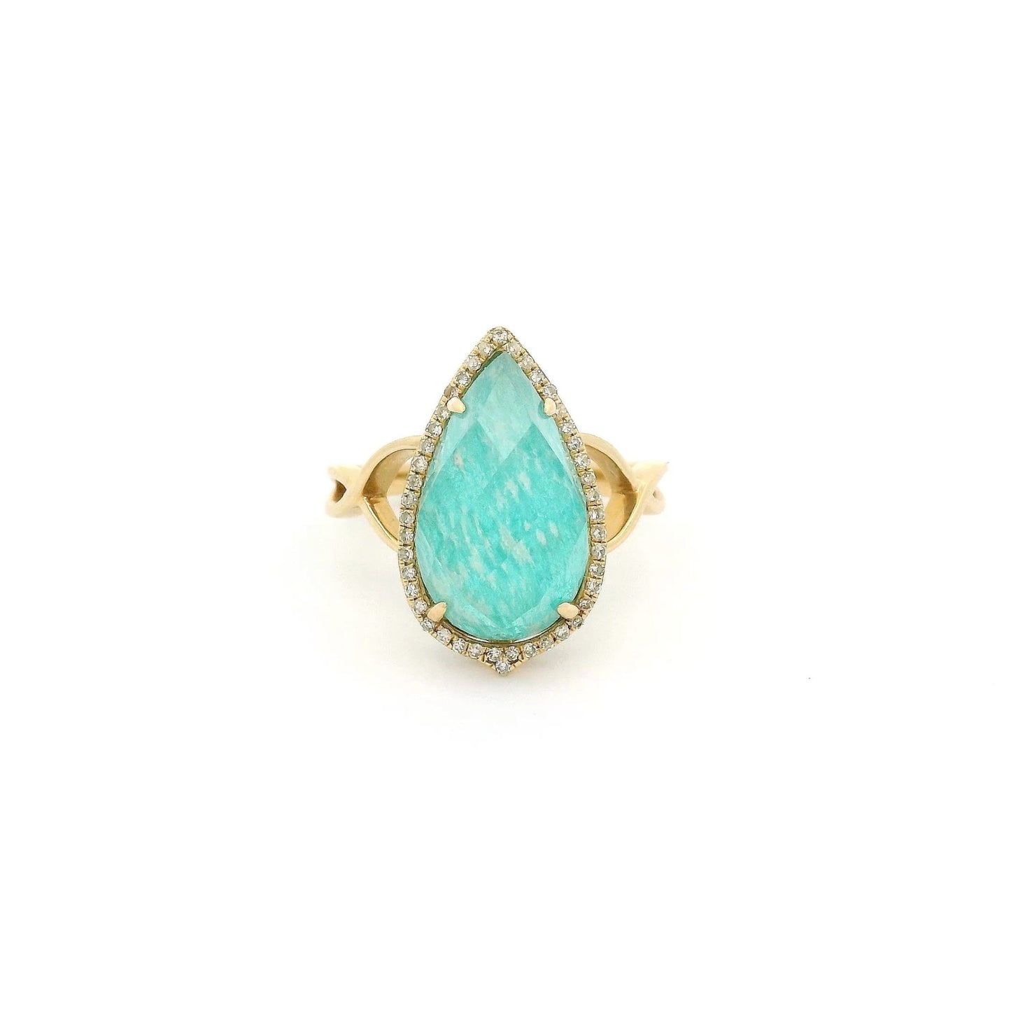 Quartz Amazonite Doublet & Diamond Ring - Forever Rox Fine Jewelry