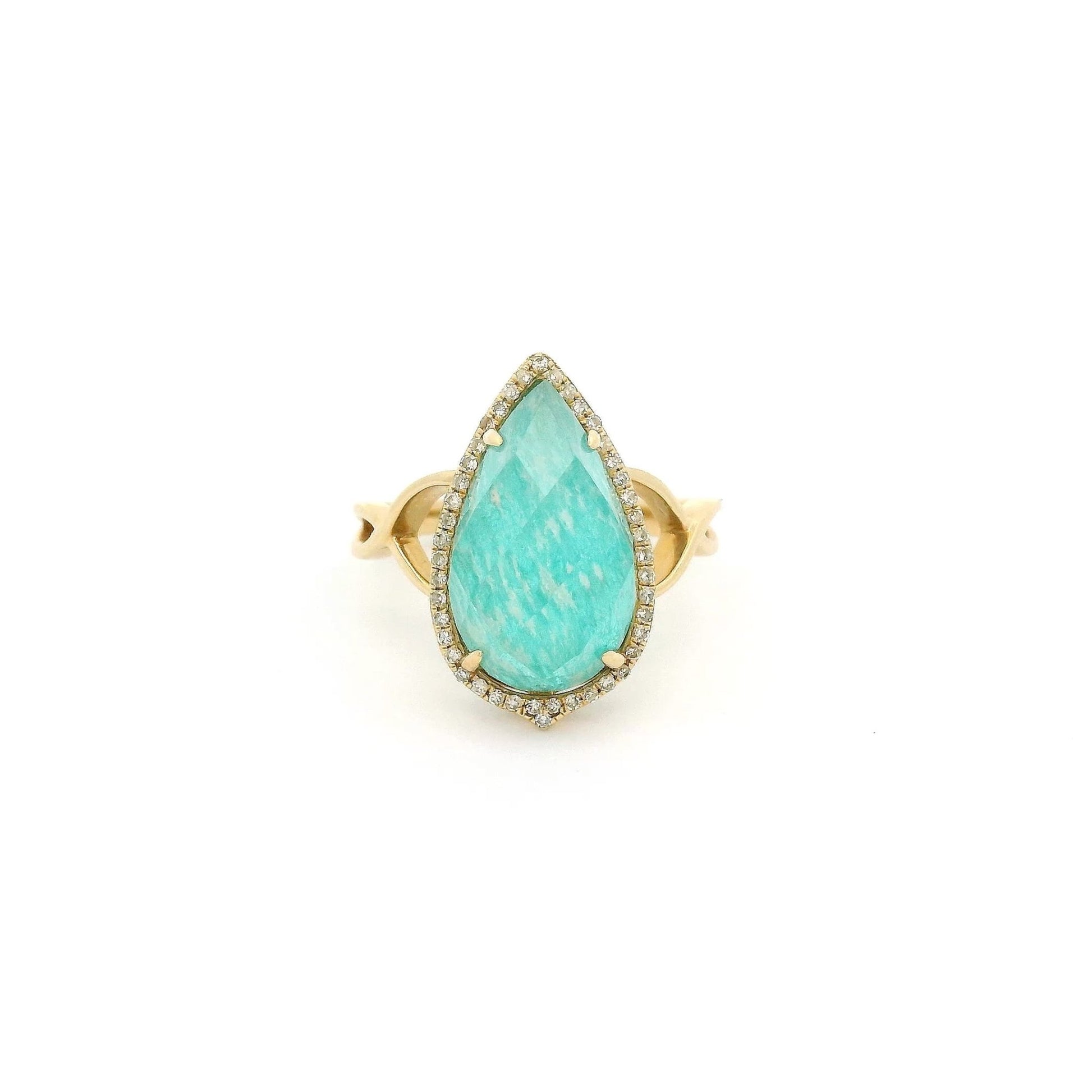 Quartz Amazonite Doublet & Diamond Ring - Forever Rox Fine Jewelry