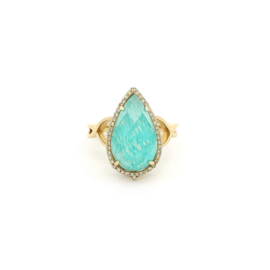 Quartz Amazonite Doublet & Diamond Ring - Forever Rox Fine Jewelry