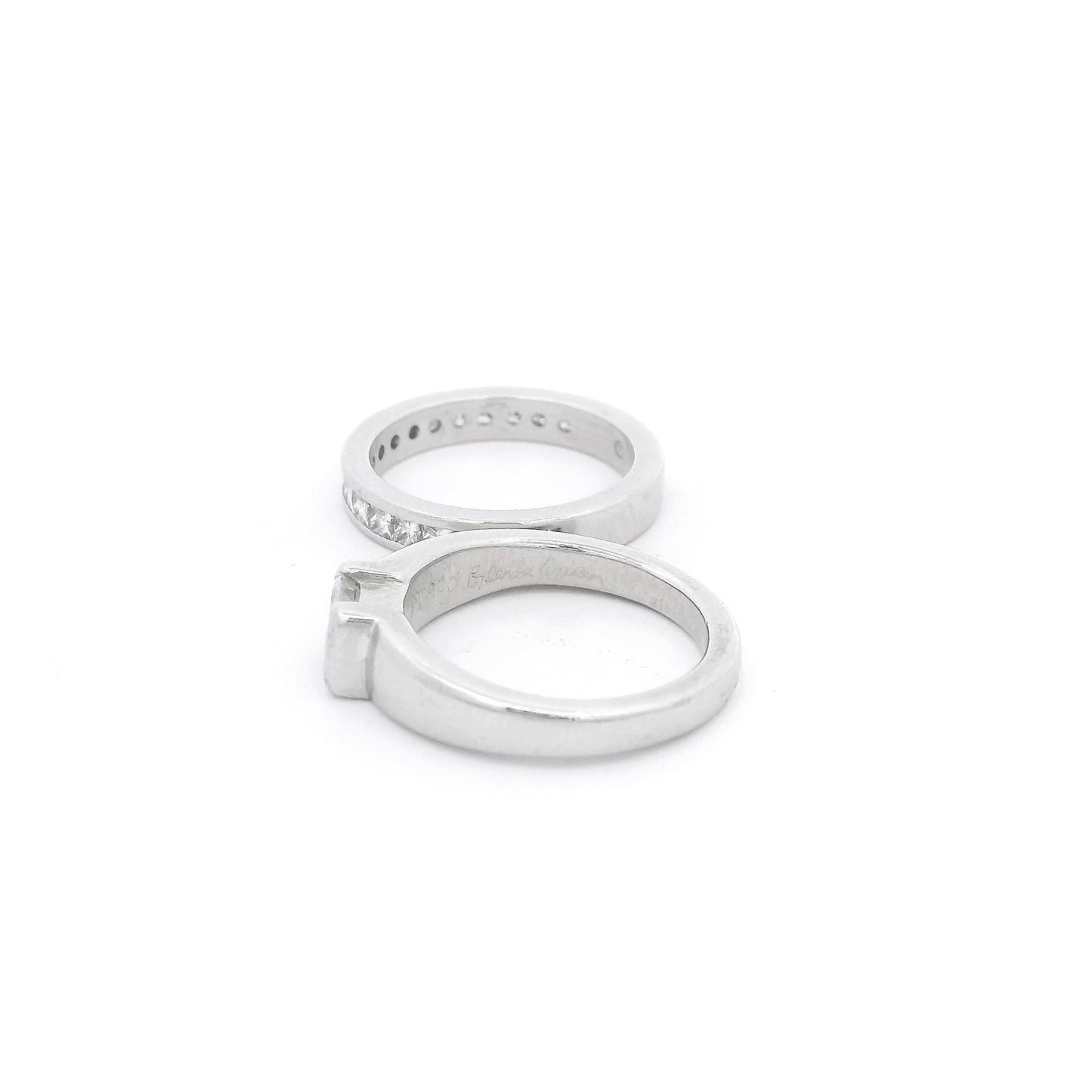 Radiant Cut Diamond Bridal Ring & Matching Band With Princess Cut Diamonds - Forever Rox Fine Jewelry