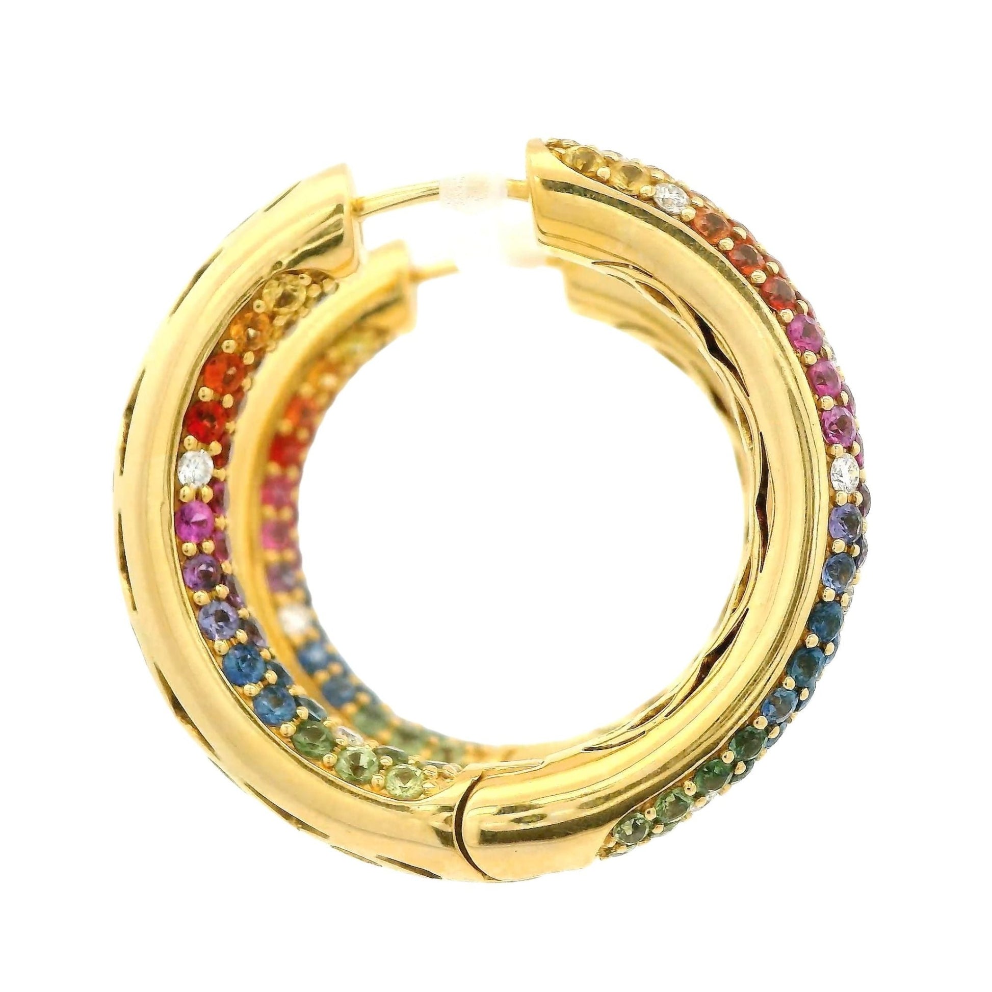 Rainbow Sapphire Hoops - Forever Rox